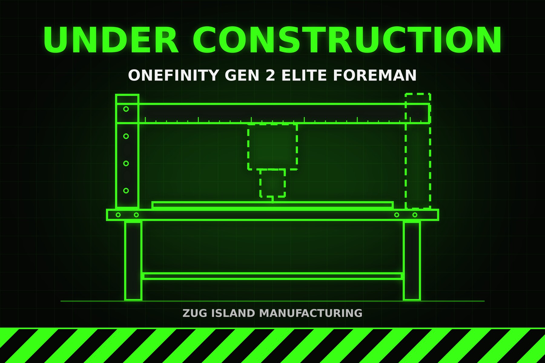Illustration of the Onefinity Gen 2 Elite Foreman CNC router, under construction