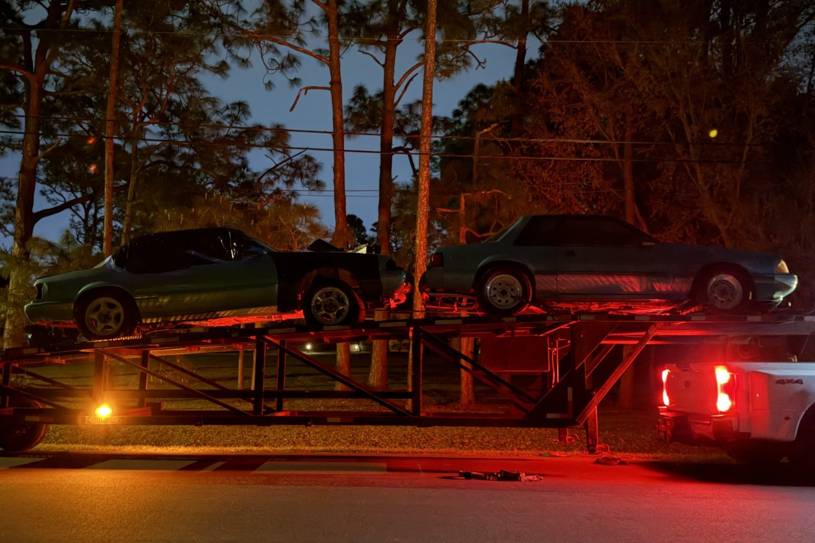 Smog Mustang on trailer